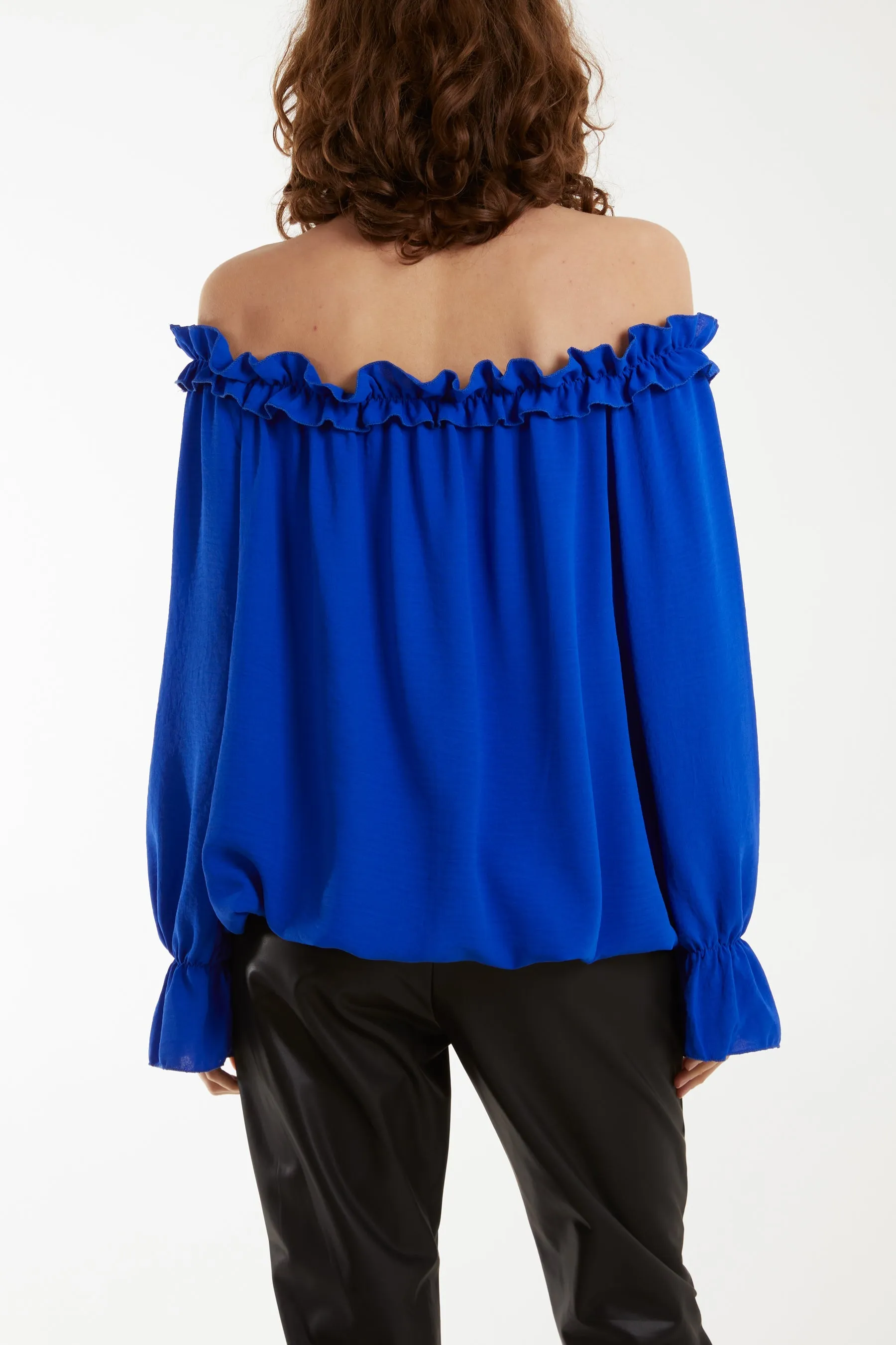 Bardot Ruffle Bubble Hem Blouse
