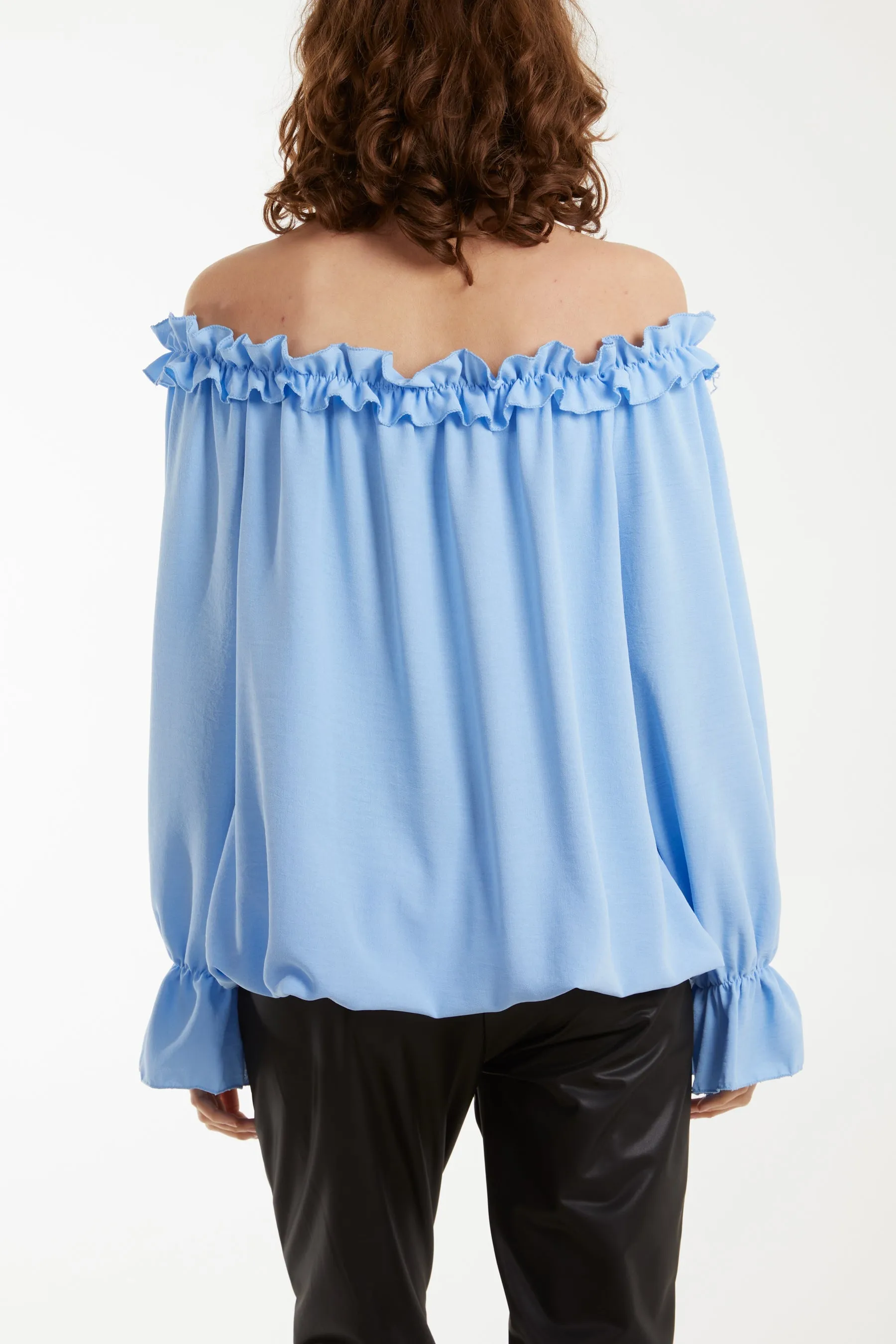 Bardot Ruffle Bubble Hem Blouse