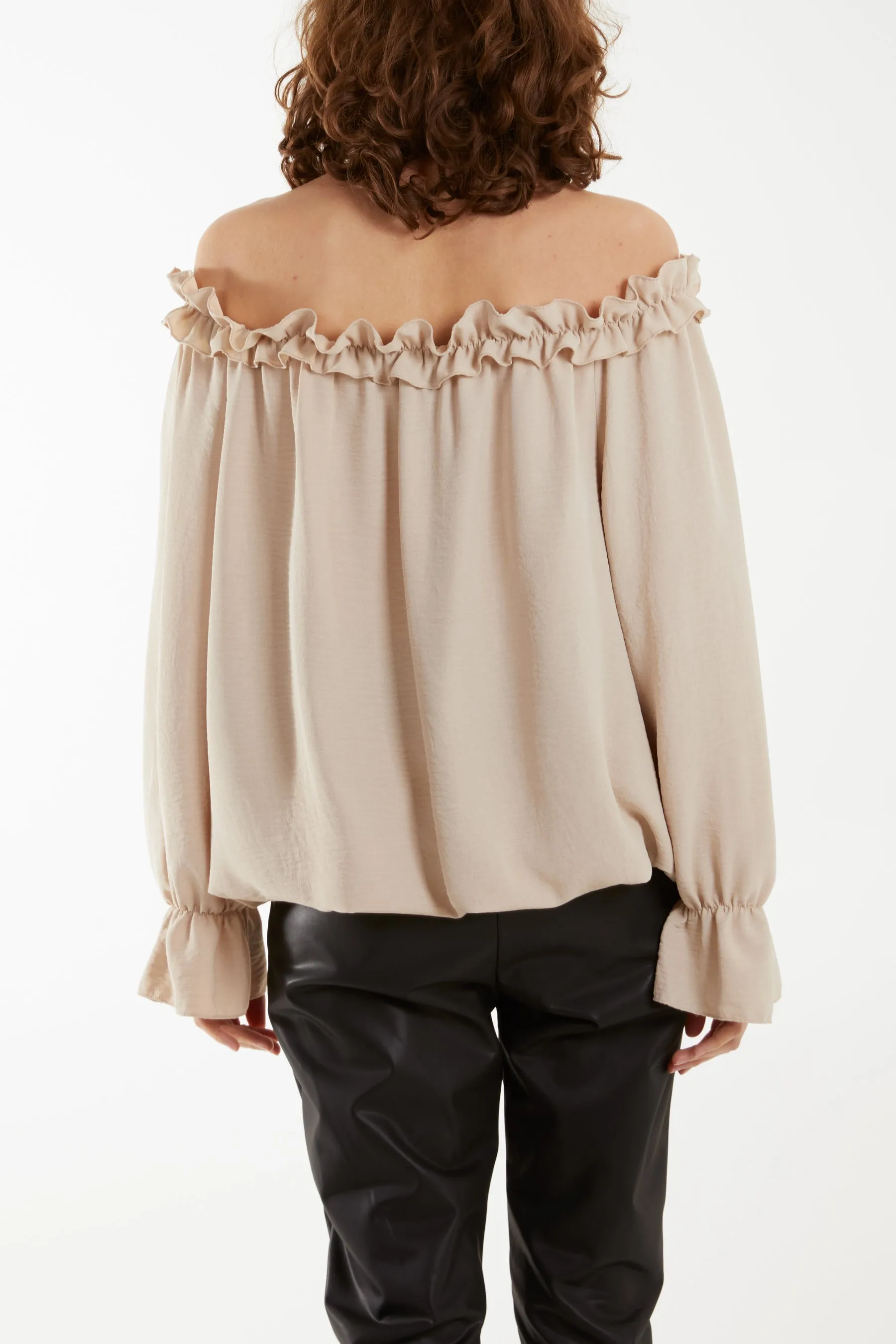 Bardot Ruffle Bubble Hem Blouse