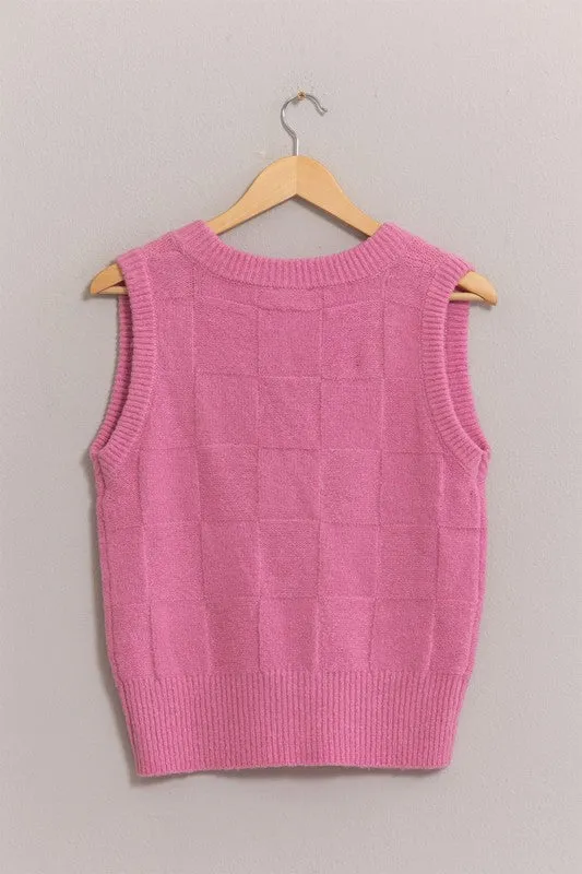 Basketweave Sweater Vest