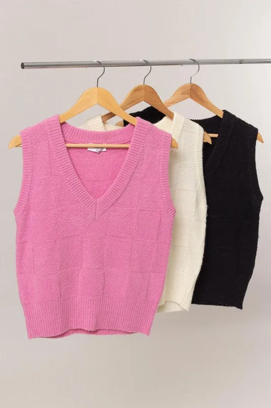 Basketweave Sweater Vest
