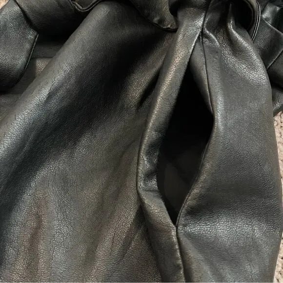 BCBGMAXAZRIA Faux Leather Paperbag-waist Shorts In Black Size XS Buttery Soft