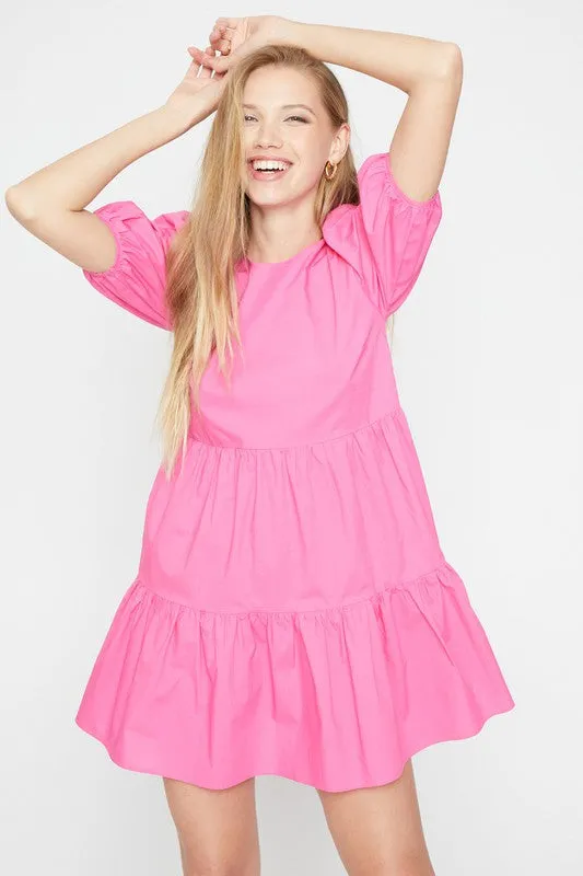 BELLA PUFF SLEEVE MINI DRESS