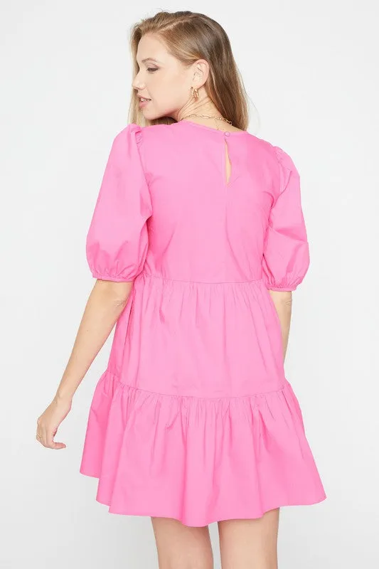BELLA PUFF SLEEVE MINI DRESS