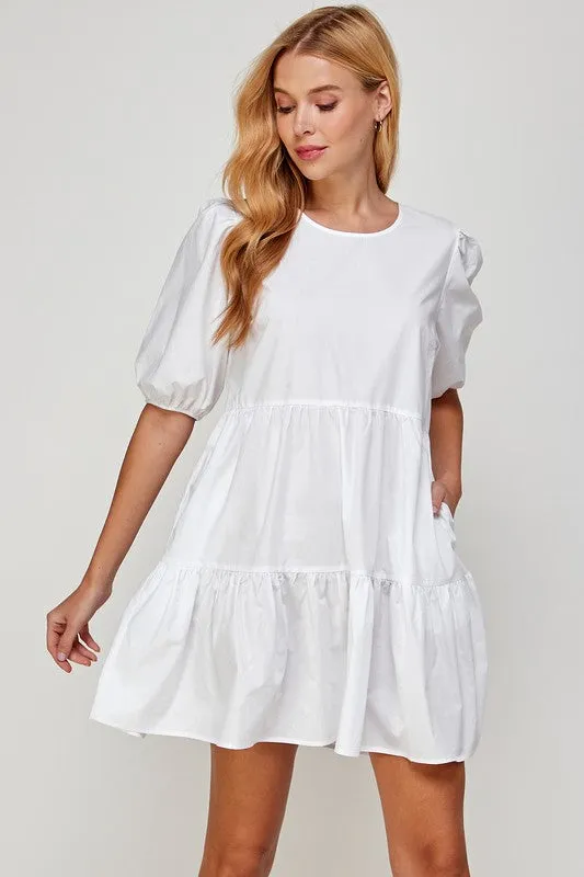BELLA PUFF SLEEVE MINI DRESS