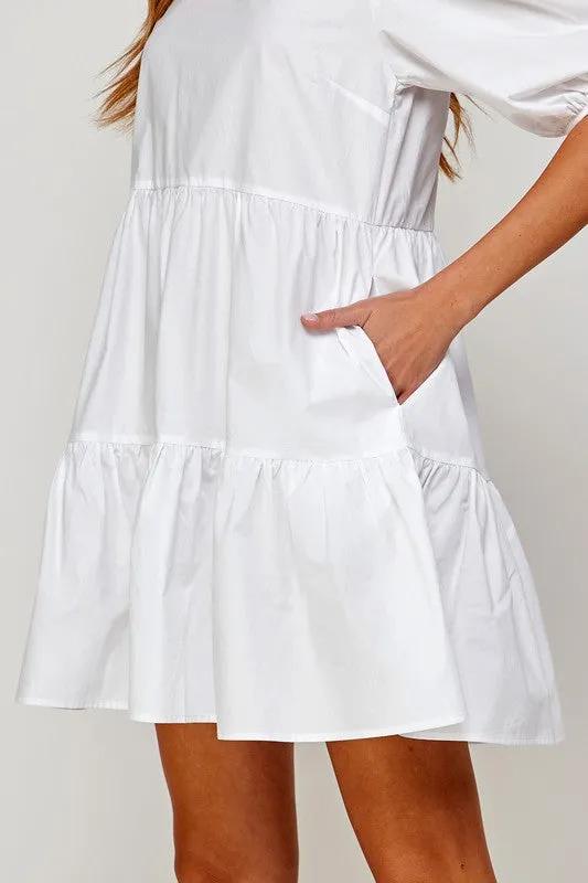 BELLA PUFF SLEEVE MINI DRESS