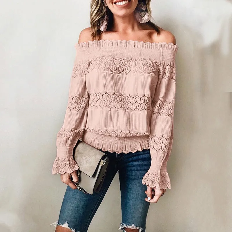 Bella Ruffle Off-Shoulder Smocked Top