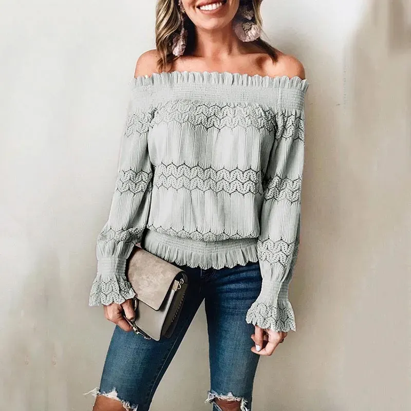 Bella Ruffle Off-Shoulder Smocked Top