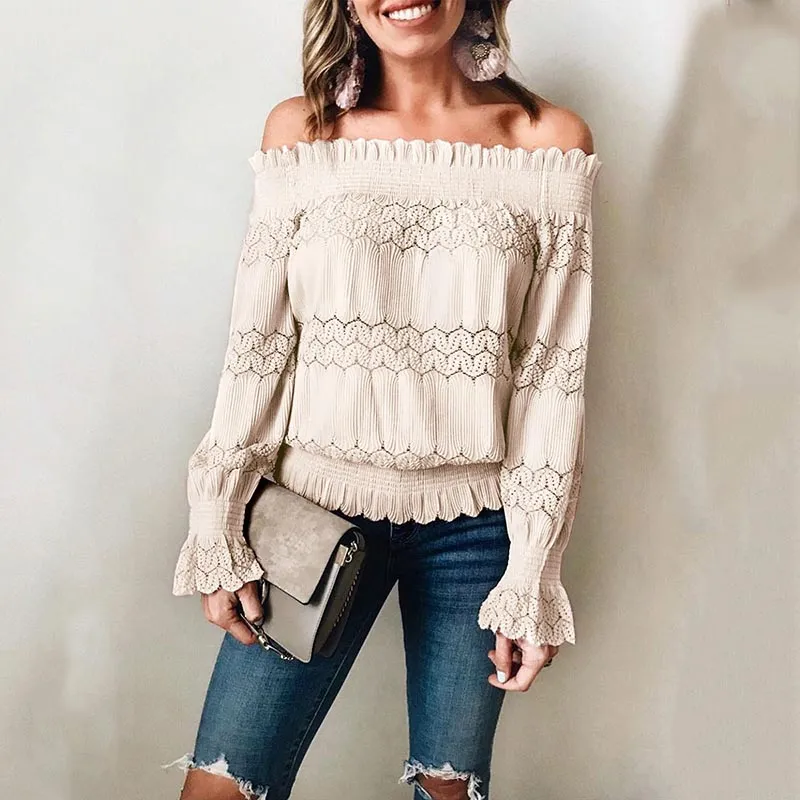 Bella Ruffle Off-Shoulder Smocked Top