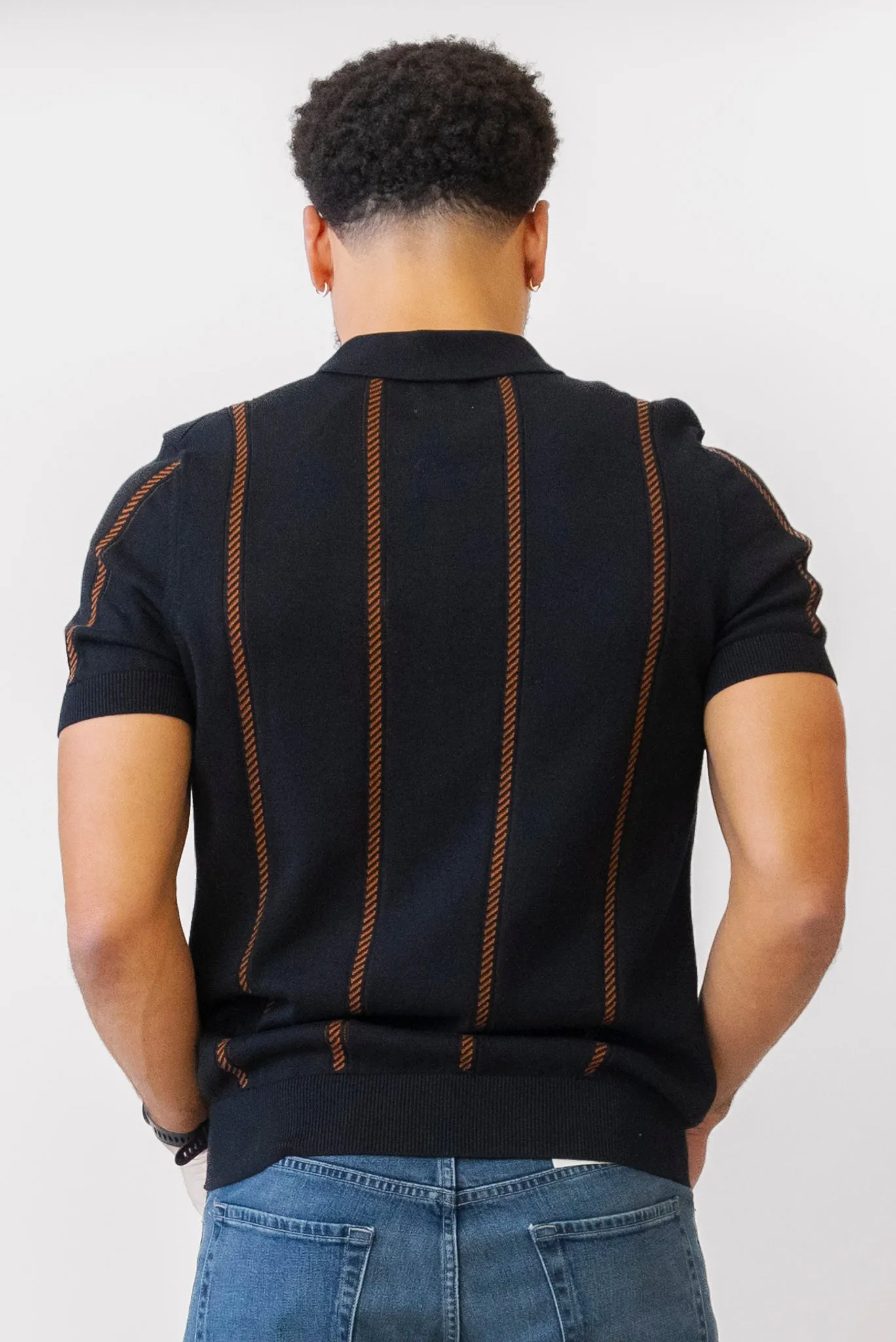 BEN SHERMAN Jacquard Stripe Polo