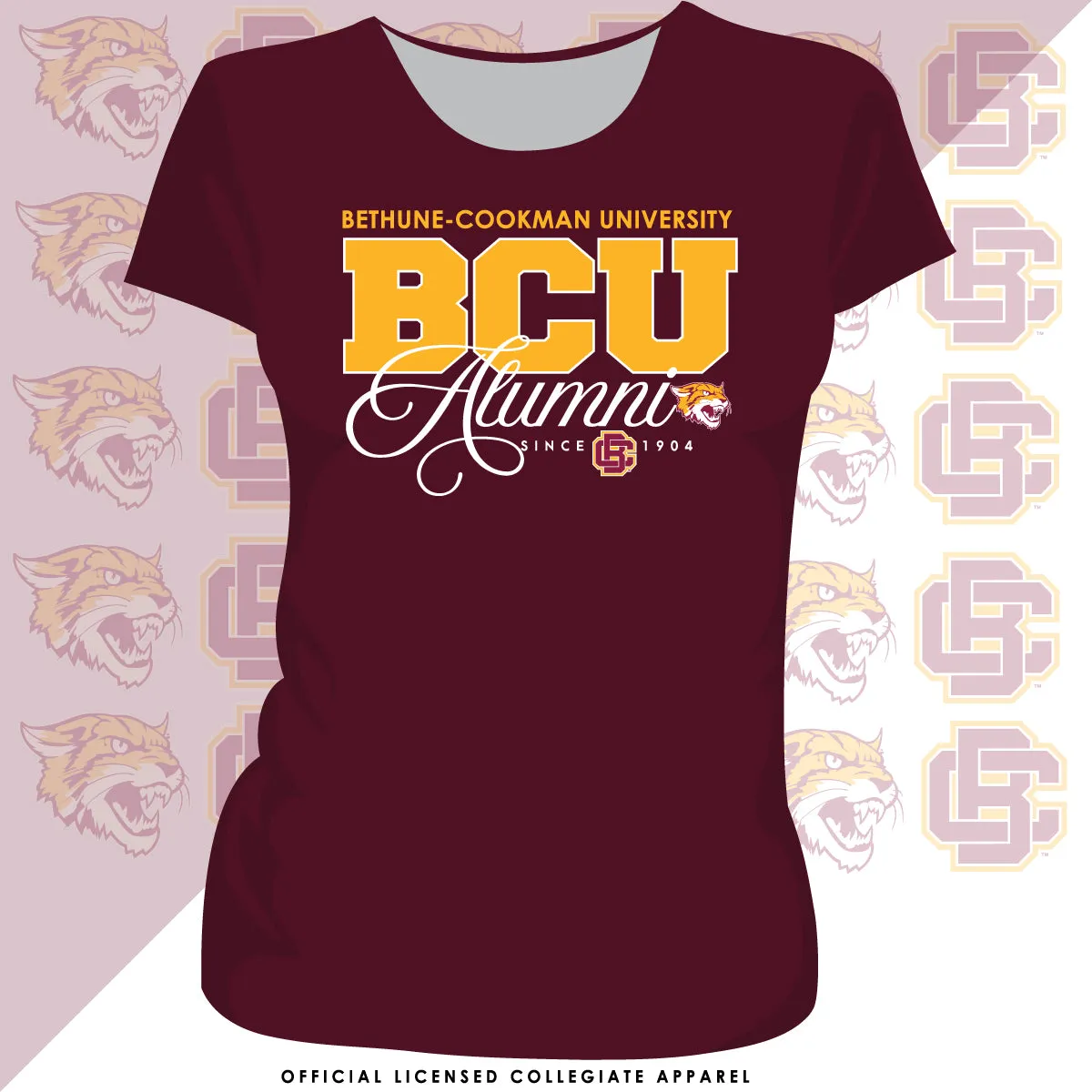 Bethune-Cookman | FANCY ALUMNI Maroon Ladies Tees (**)