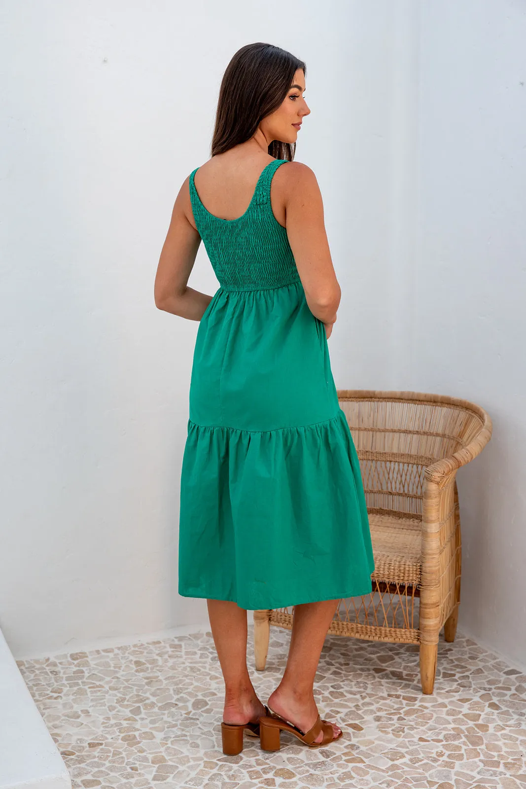 Billie Midi Dress -Green