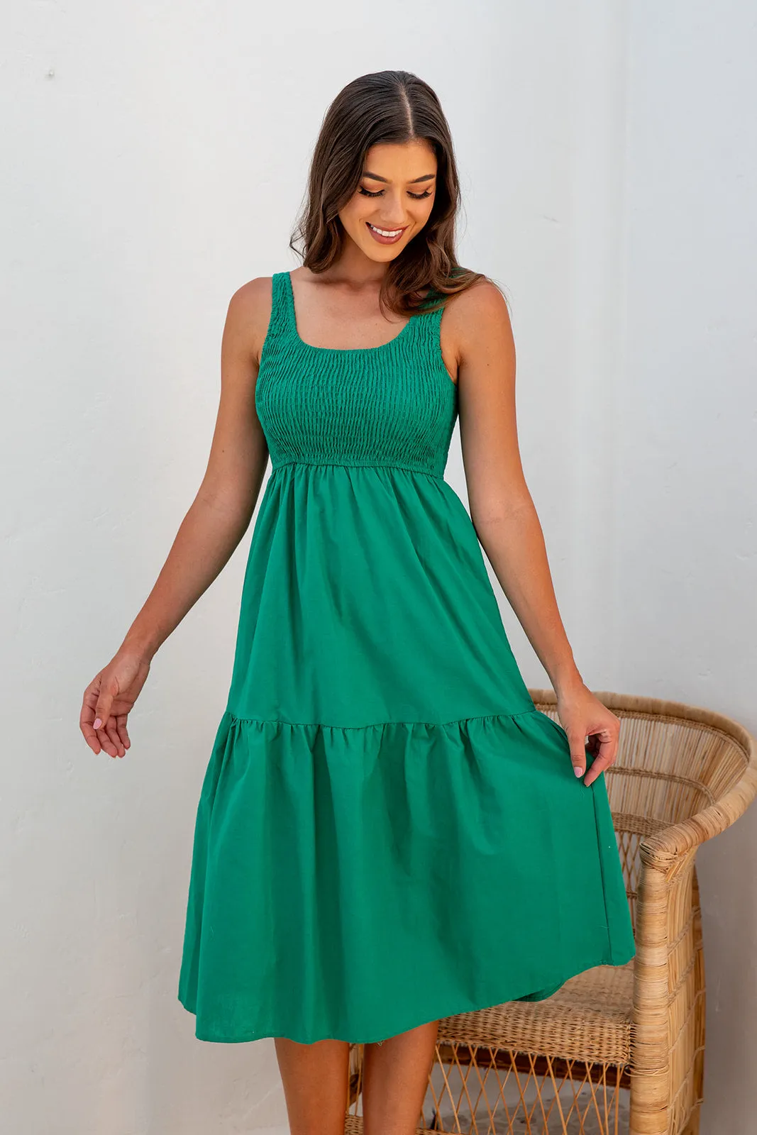 Billie Midi Dress -Green