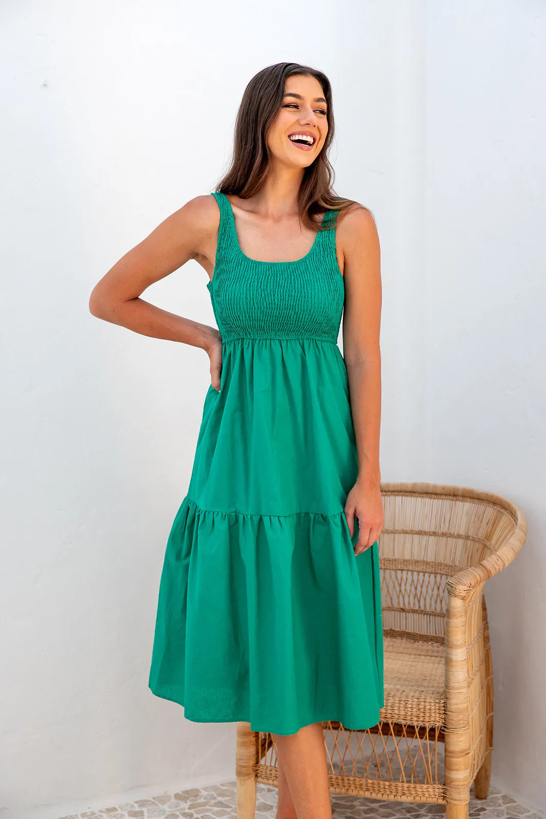 Billie Midi Dress -Green