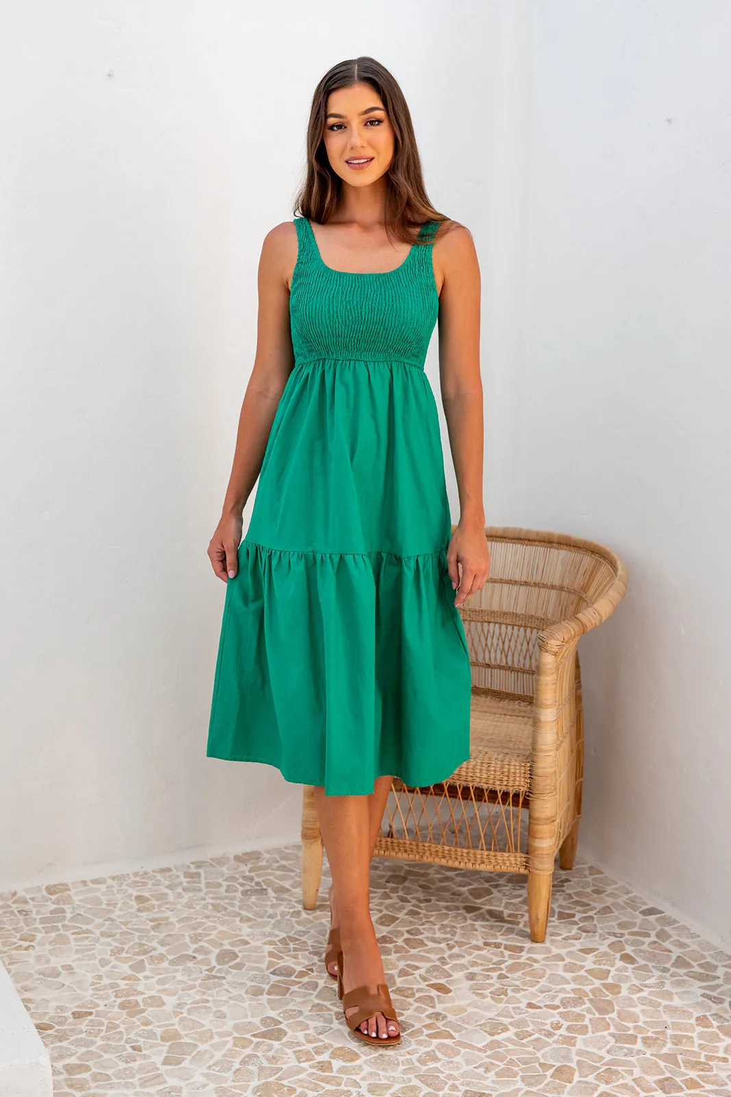 Billie Midi Dress -Green