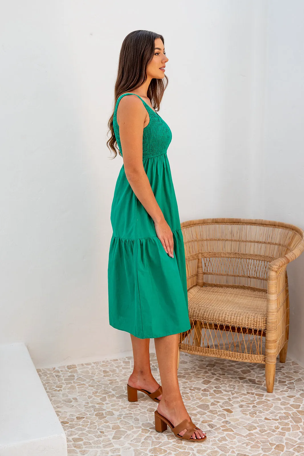 Billie Midi Dress -Green