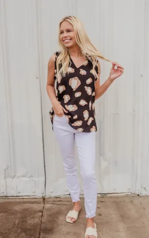 Black Leopard Blouse Tank Top| FINAL SALE*