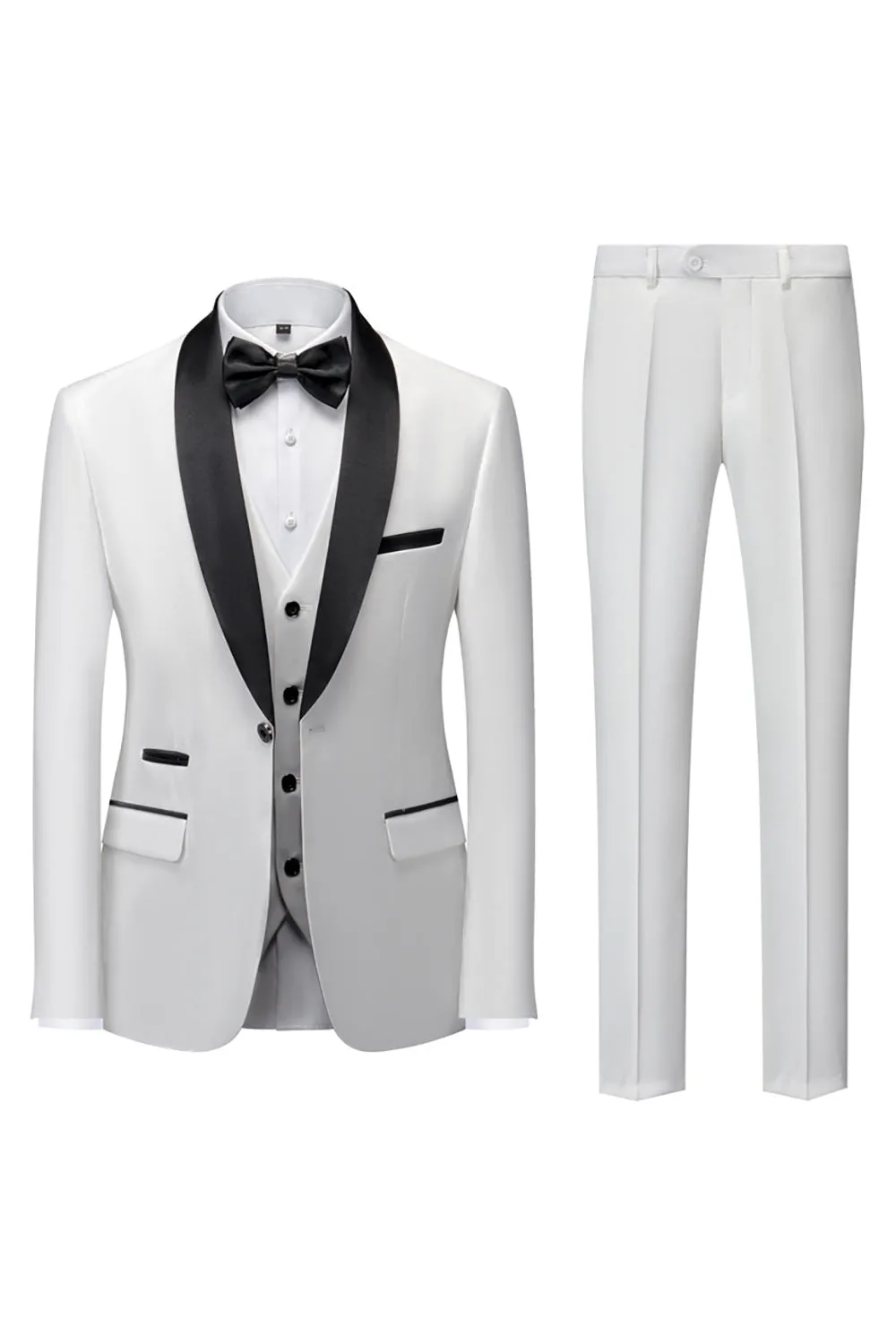 Black Shawl Lapel Three-Pieces Men's Prom Suits