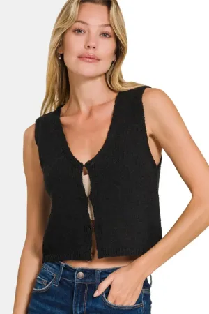 Black V-Neck Sweater Vest