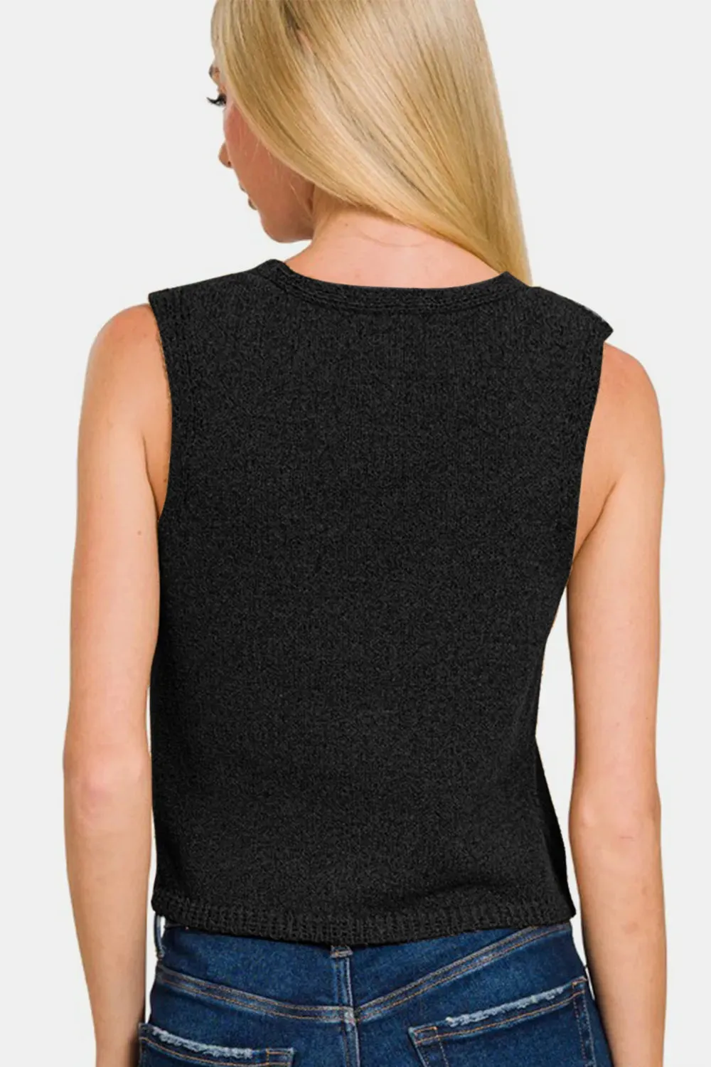 Black V-Neck Sweater Vest