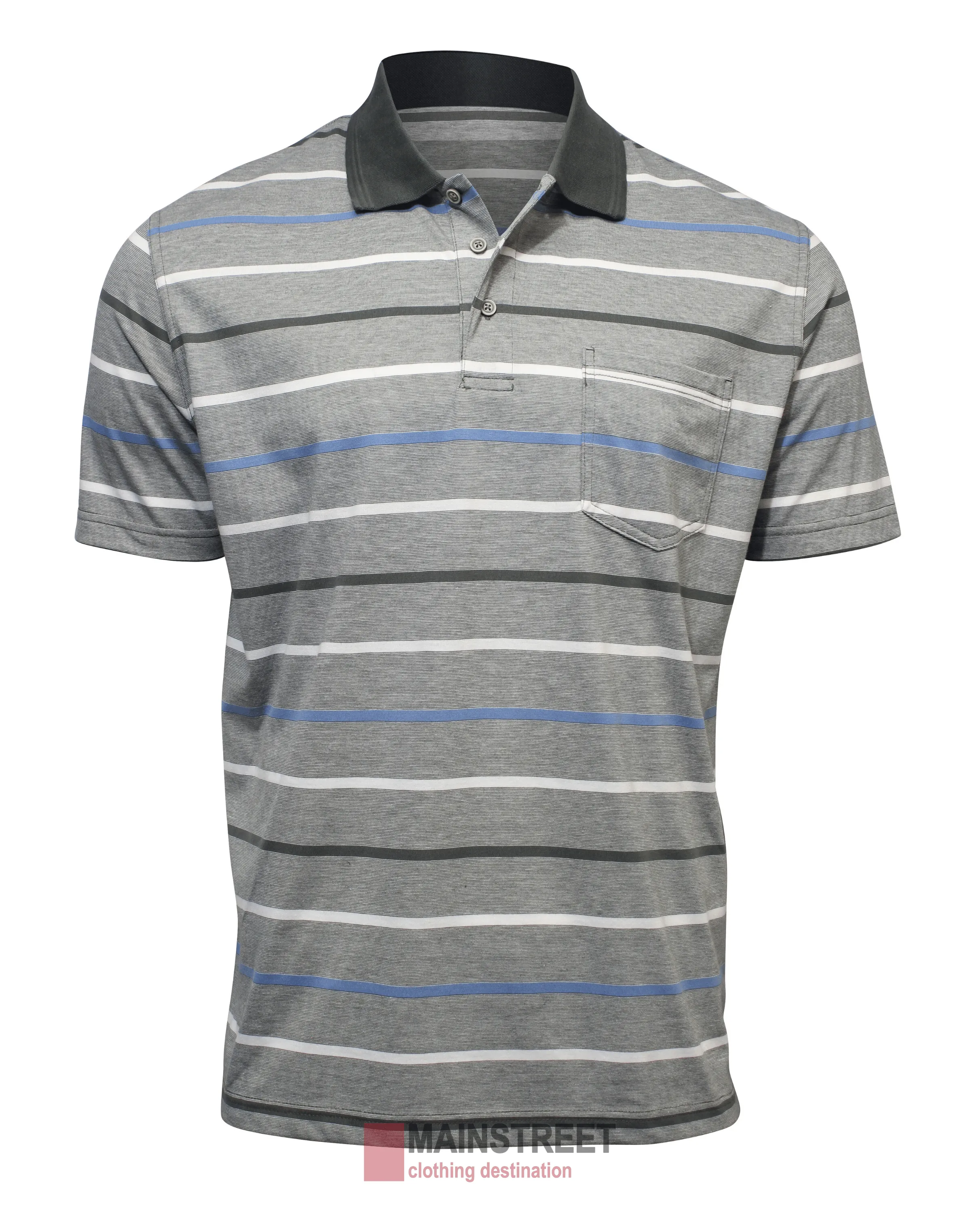 Blue Horizon Jersey Striped Polo