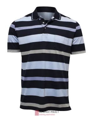 Blue Horizon Pique Striped Polo