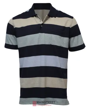 Blue Horizon Pique Striped Polo