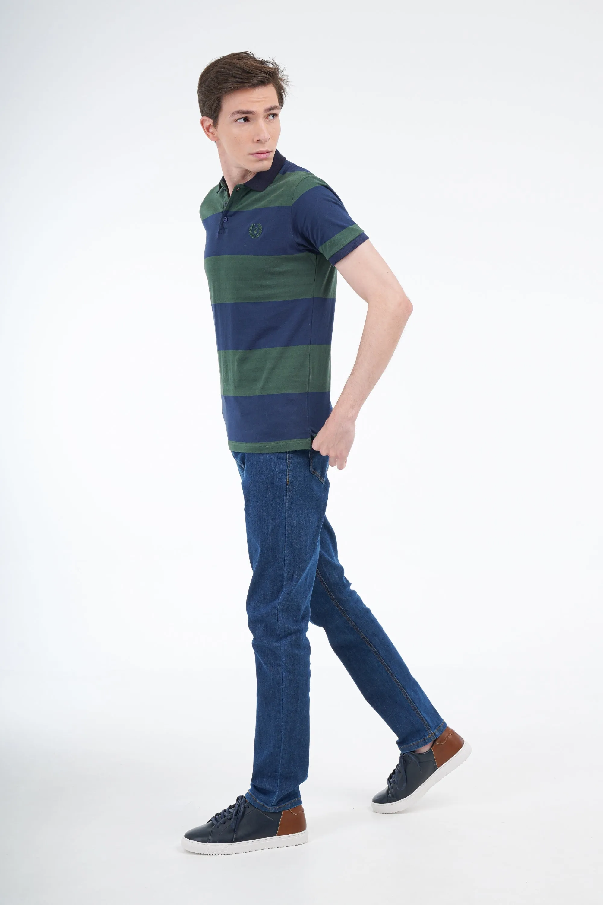 Blue Striped Polo
