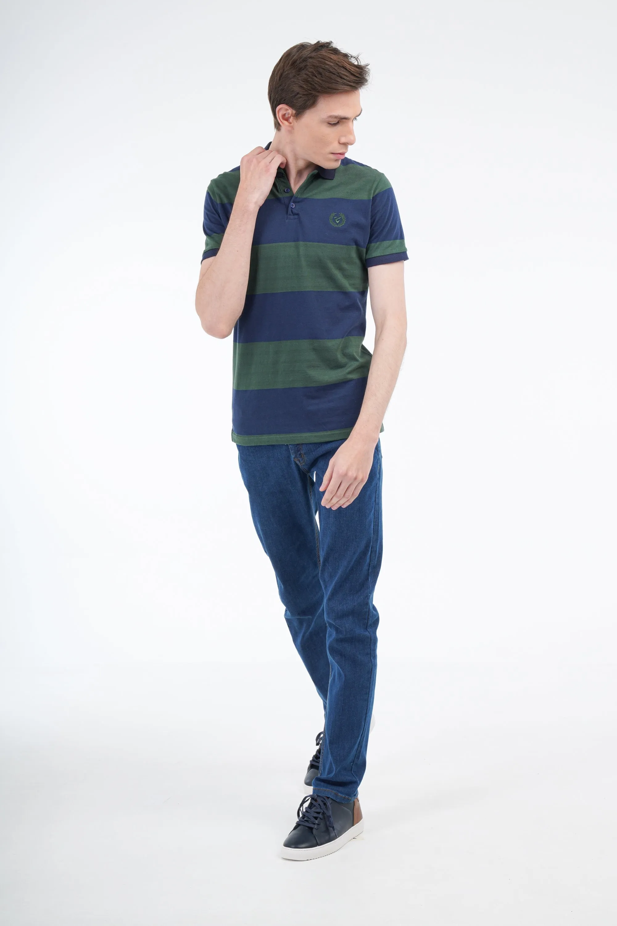 Blue Striped Polo