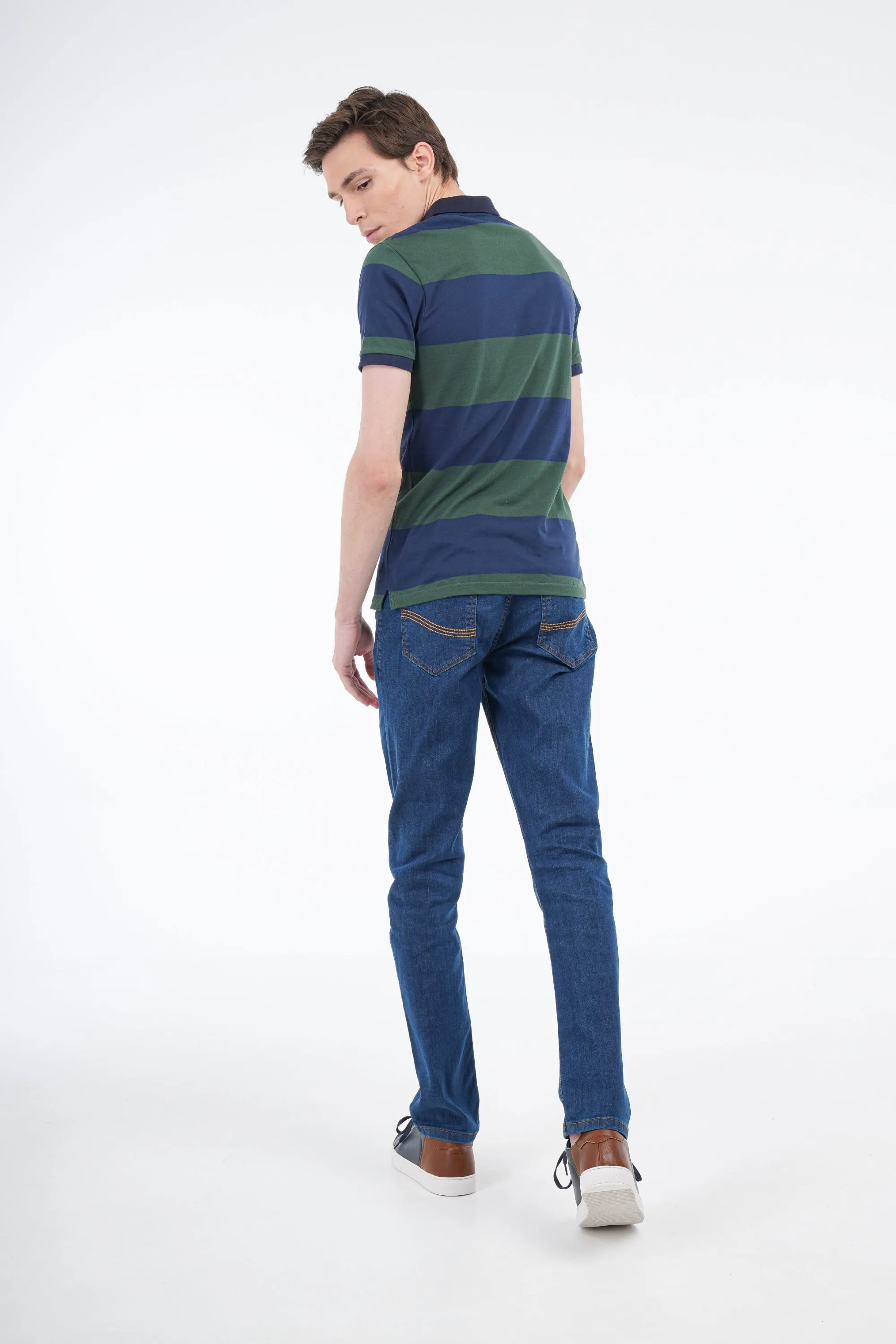 Blue Striped Polo