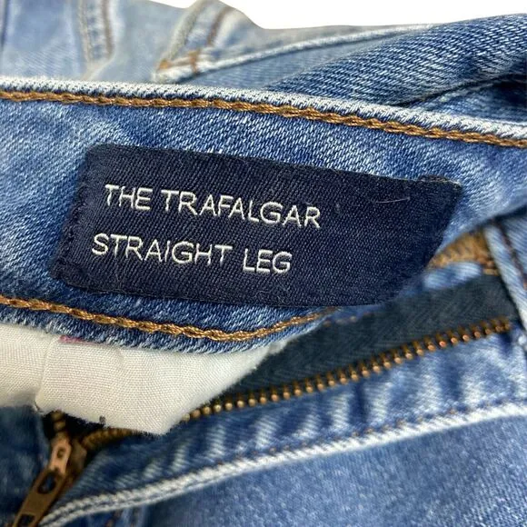 Boden Trafalgar Straight Leg Blue Jeans Medium Wash High Rise Stretch US 6
