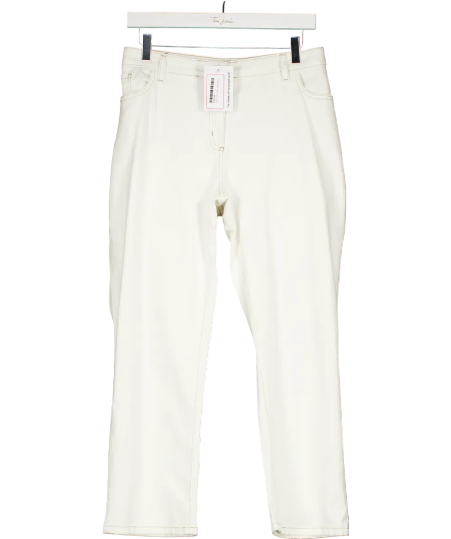 Boden White Straight Leg Contrast Stitch Jeans UK 20