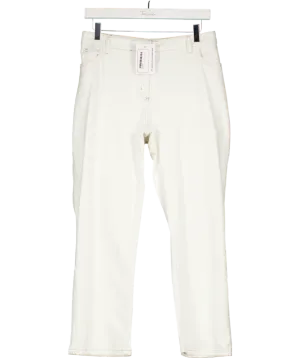 Boden White Straight Leg Contrast Stitch Jeans UK 20