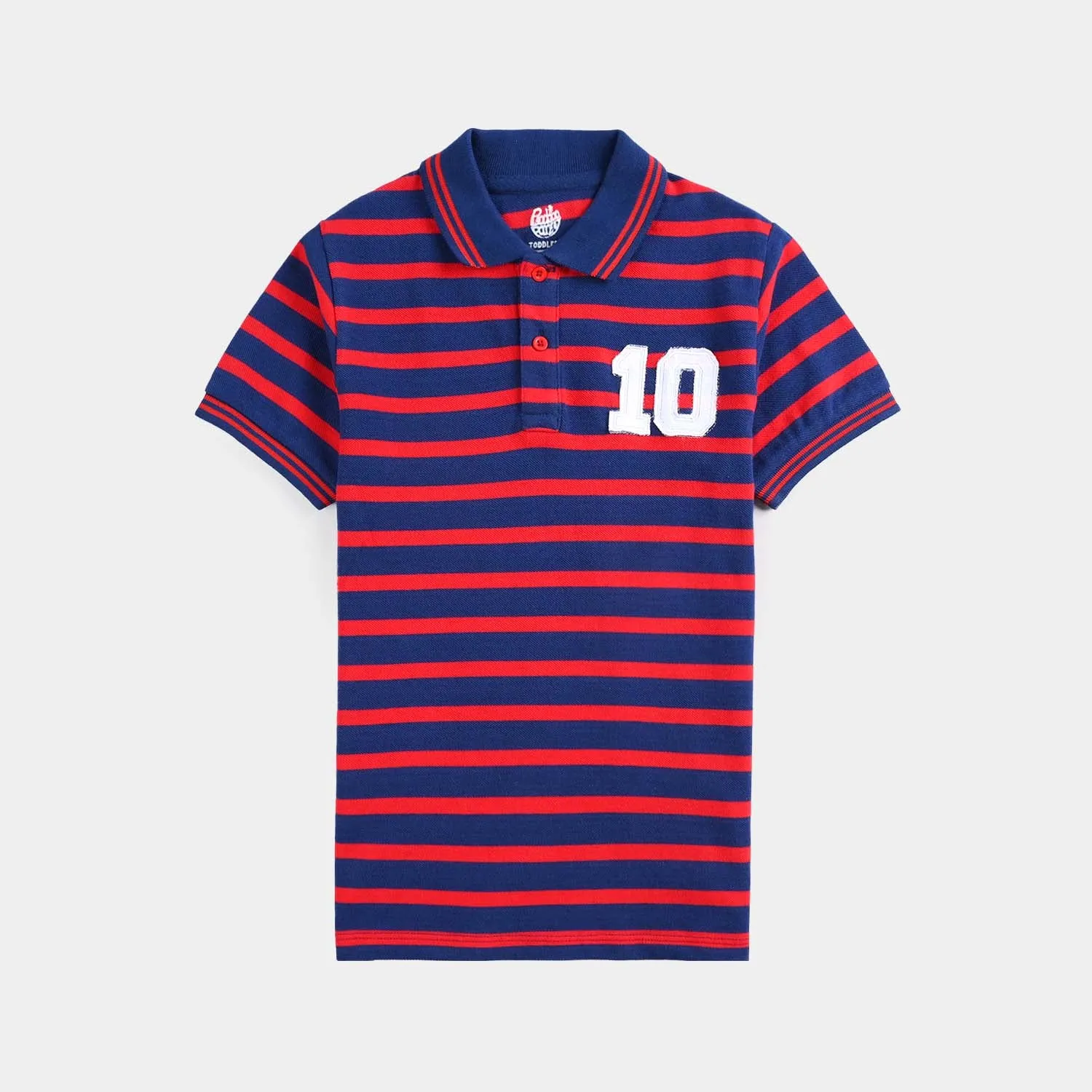 Boys Jumbo Pique Polo TEN-Striper