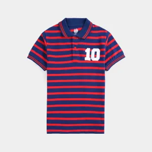 Boys Jumbo Pique Polo TEN-Striper