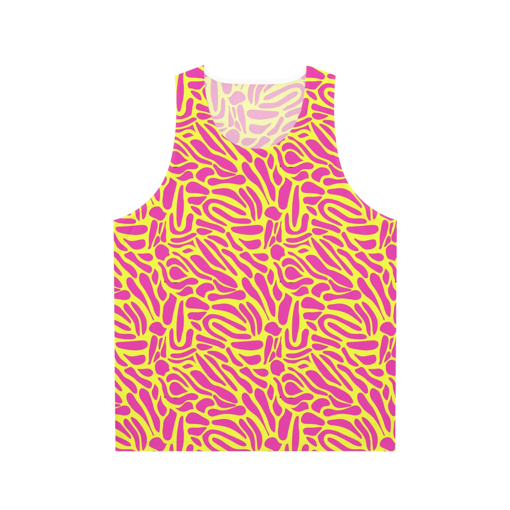 Bright Pink and Yellow Pattern Tank Top