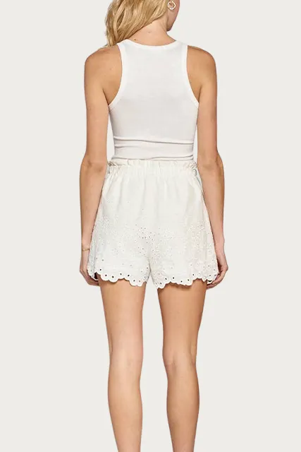 BRODERIE ANGLAISE PAPERBAG SHORTS