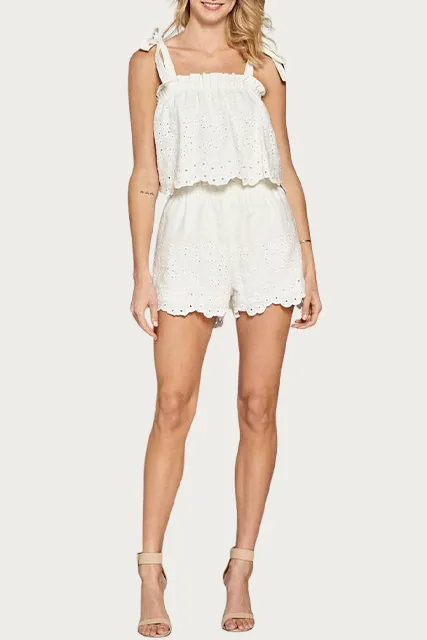 BRODERIE ANGLAISE PAPERBAG SHORTS