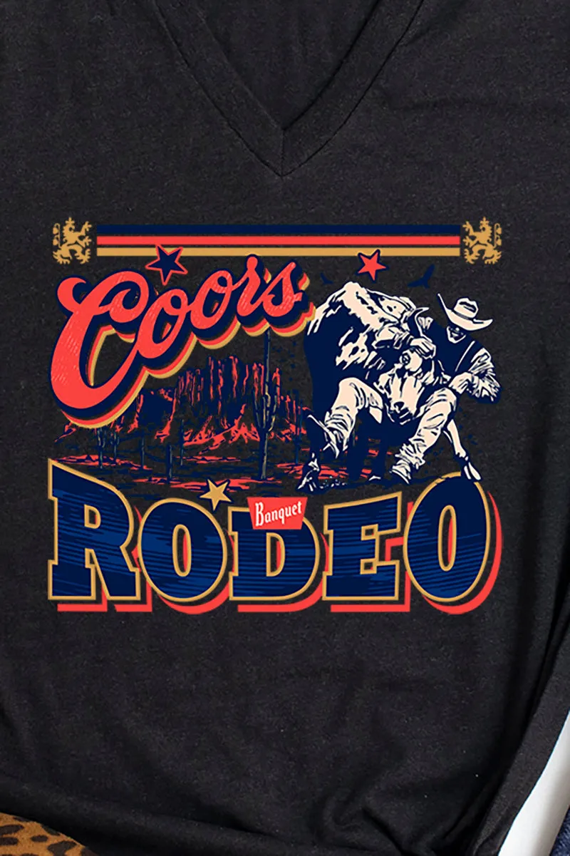 Bull Rider Coors Rodeo Unisex Poly-Rich Blend V-Neck Tee