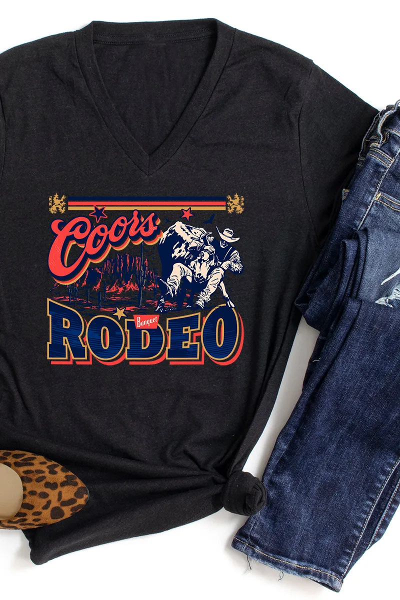 Bull Rider Coors Rodeo Unisex Poly-Rich Blend V-Neck Tee