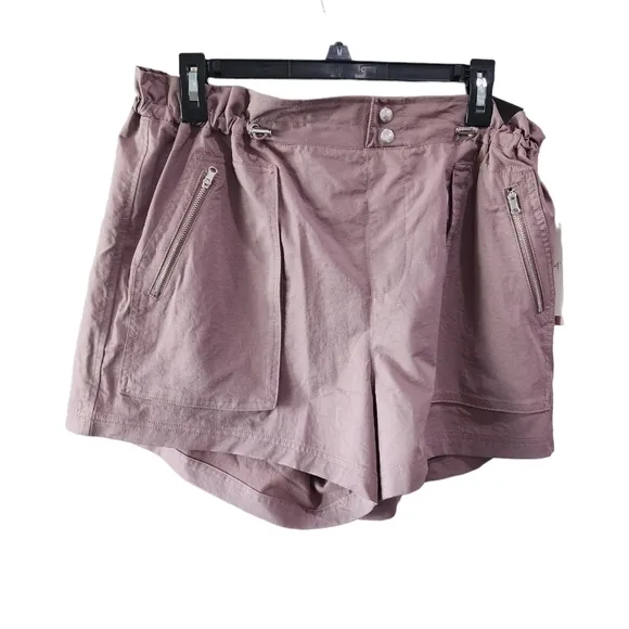 CALIA woven paper bag High Rise shorts hazy plum
