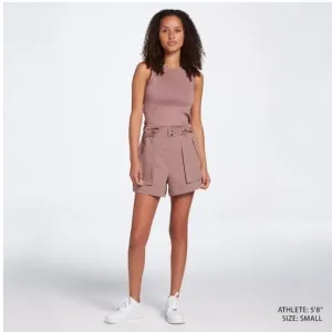 CALIA woven paper bag High Rise shorts hazy plum