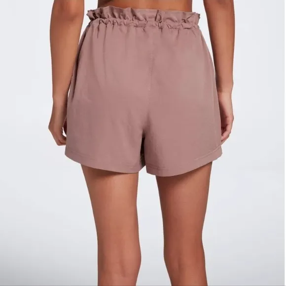 CALIA woven paper bag High Rise shorts hazy plum