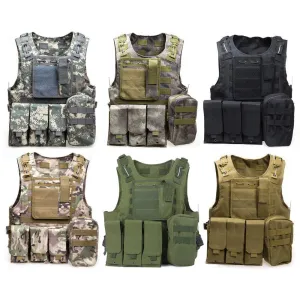 Camouflage Hunting Military Tactical Vest Wargame Body Molle Armor Hunting Vest CS Outdoor Equipment