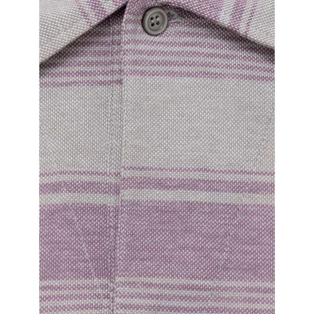 Canali Brown Cotton Polo Shirt
