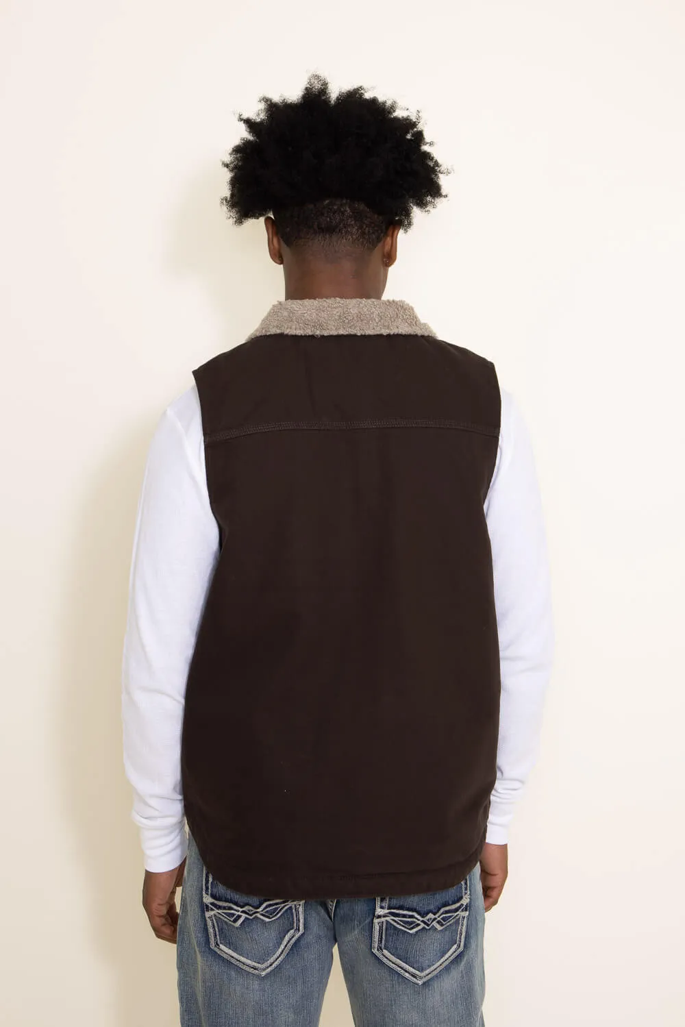 Carhartt Duck Sherpa Lined Mock Neck Vest for Men in Brown | 104277-DKB