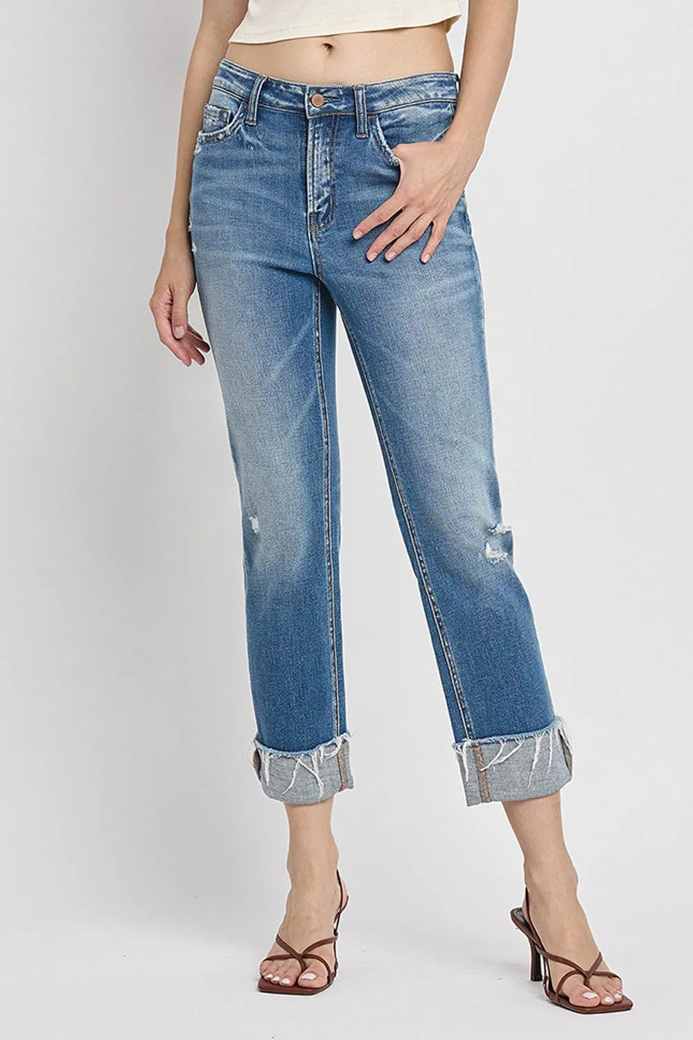 Carla Cuff HR Straight Jeans