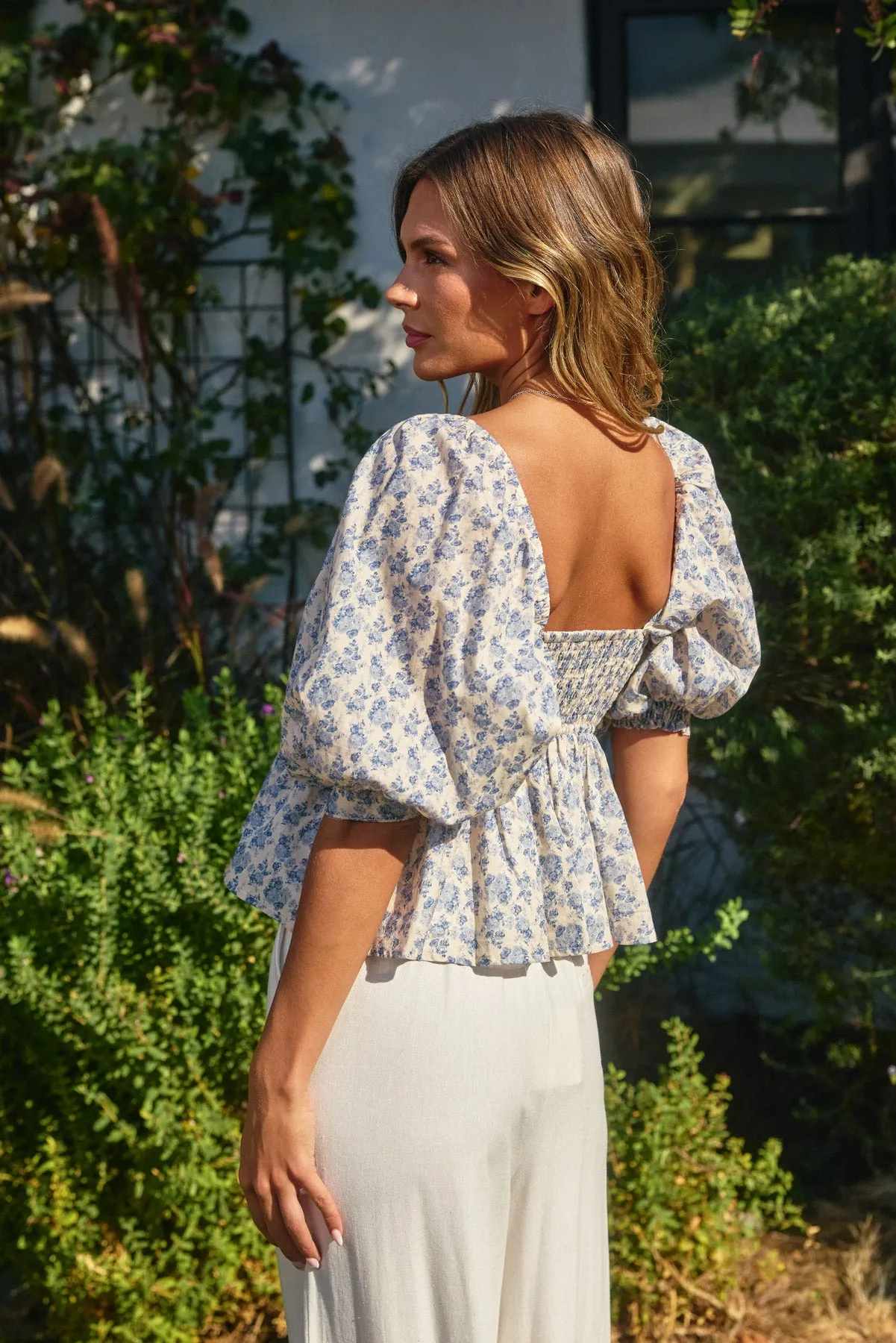 Catalina Babydoll Puff Sleeve Top