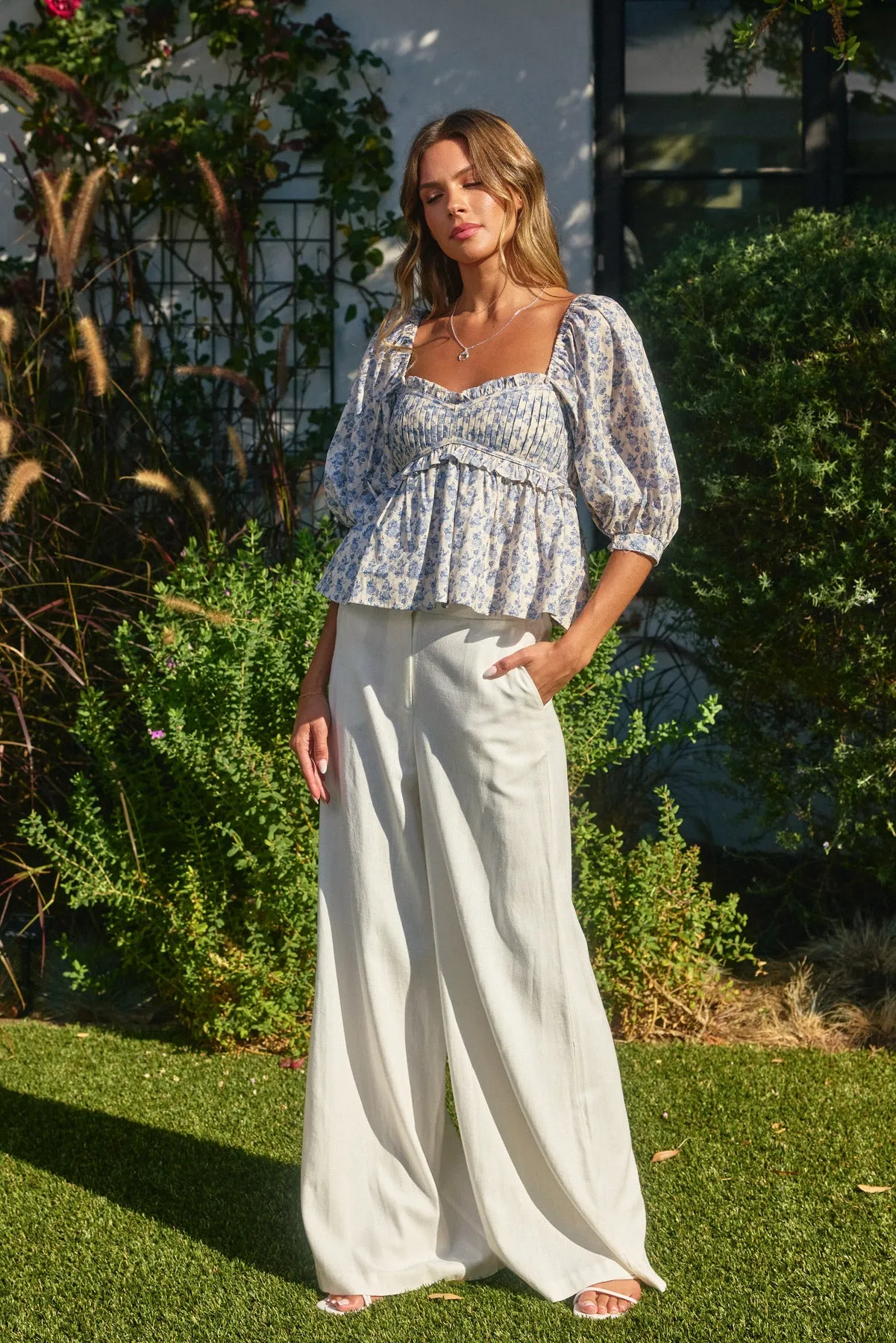 Catalina Babydoll Puff Sleeve Top