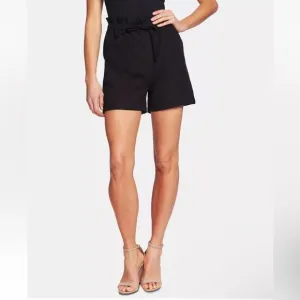 CECE Women’s Paperbag Waist Black Shorts Size XS